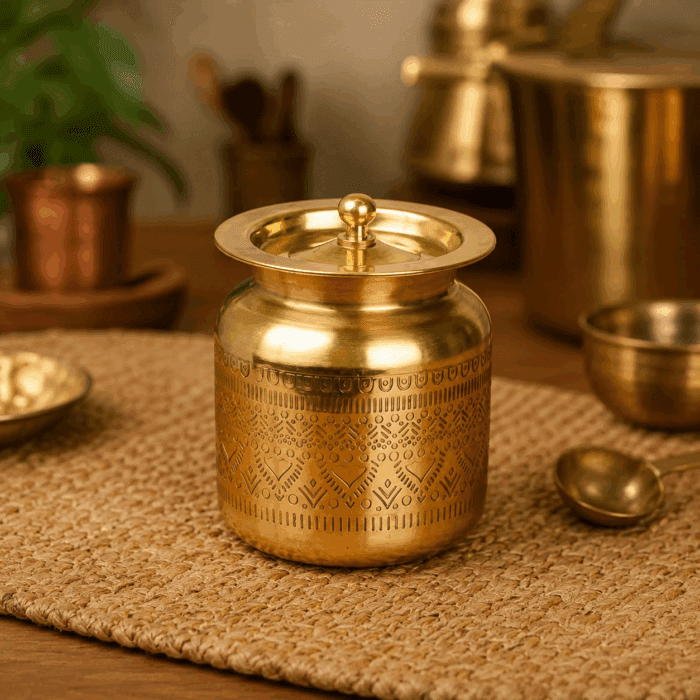 storage1(2) Brass Storage Jar - Image 1
