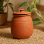 Handmade Clay Storage Pot for Curd with Lid