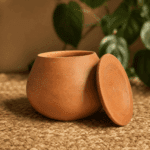 Handmade Clay Storage Pot with Lid
