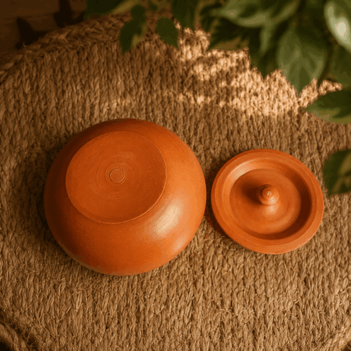 Clay Serving Pot with Lid - Image 2