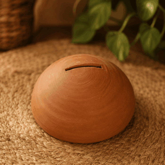 2 Handmade Clay Piggy Bank - Image 1