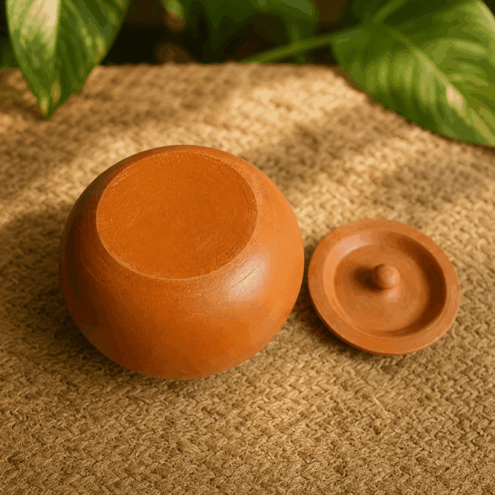 Clay Buttermilk Storage Pot with Lid - Image 3