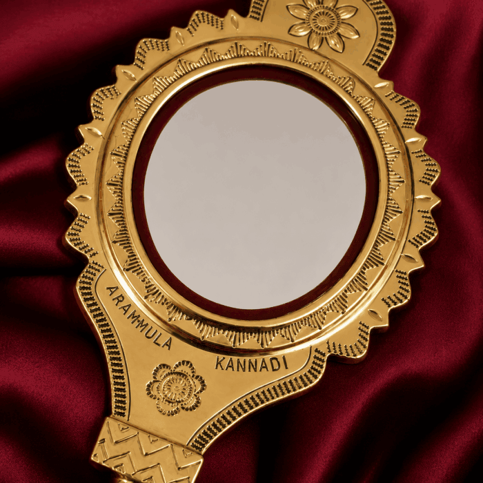 Aranmula Kannadi (Valkannadi) – Authentic Traditional Handcrafted Metal Mirror from Kerala - 3" - Image 2