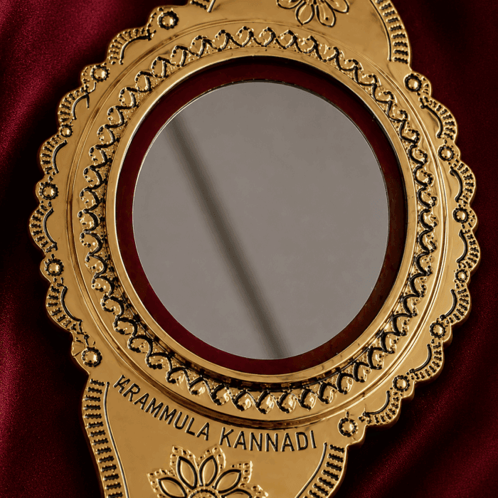 Aranmula Kannadi (Valkannadi) – Authentic Traditional Handcrafted Metal Mirror from Kerala - 2.5" - Image 2
