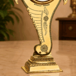 Authentic Shankh Peedom Model Aranmula Kannadi | Handmade Kerala Metal Mirror with Tabletop Stand 5-Inch - Image 2
