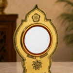 Aranmula Kannadi – Authentic Traditional Handcrafted Metal Mirror with Back Stand from Kerala - 2.5" - Image 2