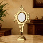 Authentic Aranmula Kannadi Shank Model with Peedom | Handmade Metal Mirror from Kerala 5-Inch