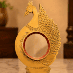 Peacock Model Aranmula Kannadi with Back Stand | Authentic Traditional Handcrafted Metal Mirror from Kerala - 2.5" - Image 2
