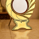Aranmula Kannadi – Peacock Model with Back Stand | Authentic Traditional Handcrafted Metal Mirror from Kerala - 2.5" - Image 3