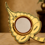 Aranmula Kannadi – Alila Model with Back Stand | Authentic Traditional Handcrafted Metal Mirror from Kerala - 2.5" - Image 2