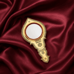 Aranmula Kannadi (Valkannadi) – Authentic Traditional Handcrafted Metal Mirror with Handle from Kerala - 2.5"