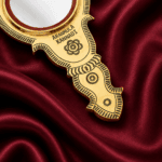 Aranmula Kannadi (Valkannadi) – Authentic Traditional Handcrafted Metal Mirror with Handle from Kerala - 2.5" - Image 2